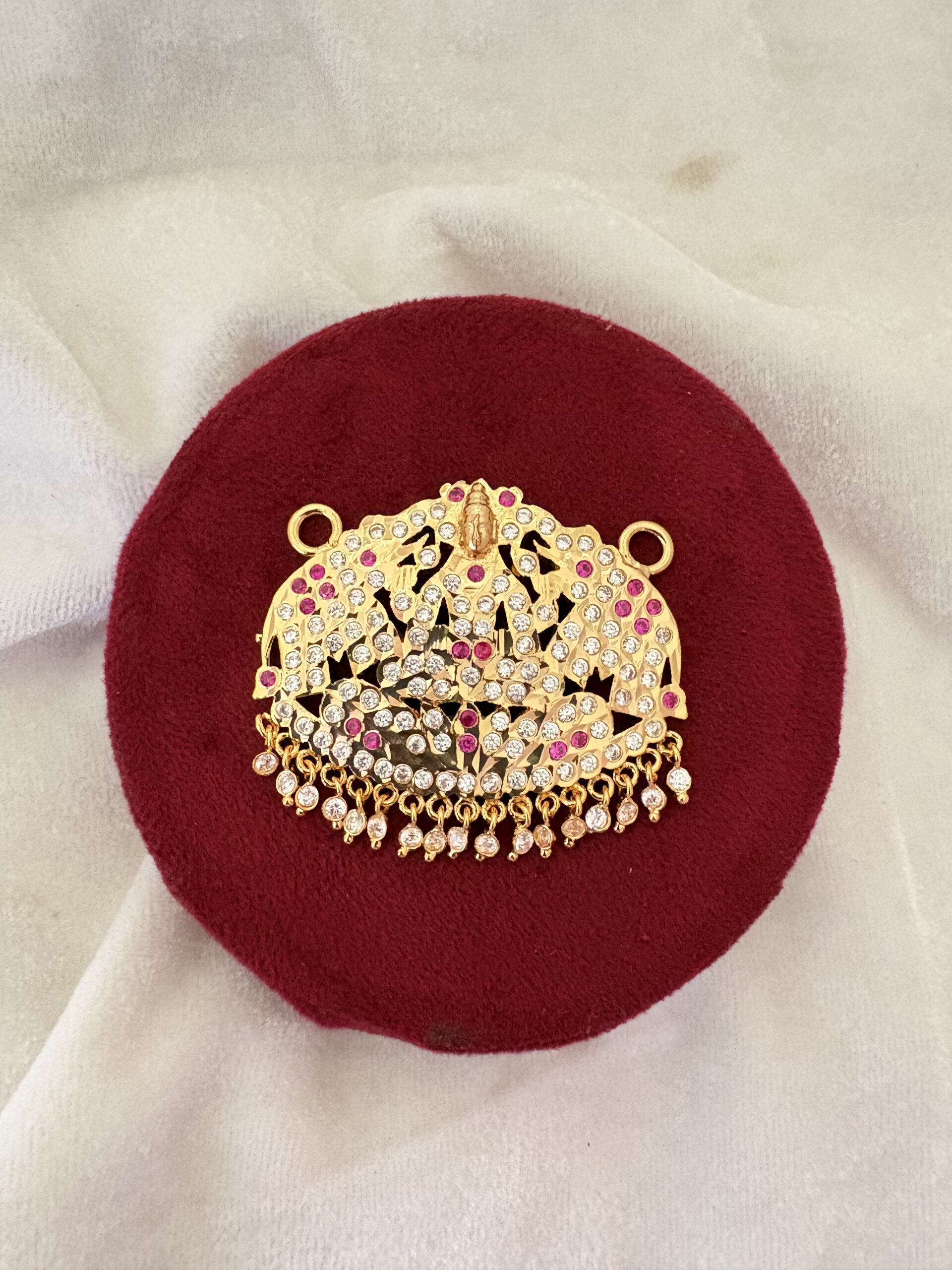 Opulent Lakshmi Dollar – 147-Stone Spiritual Emblem